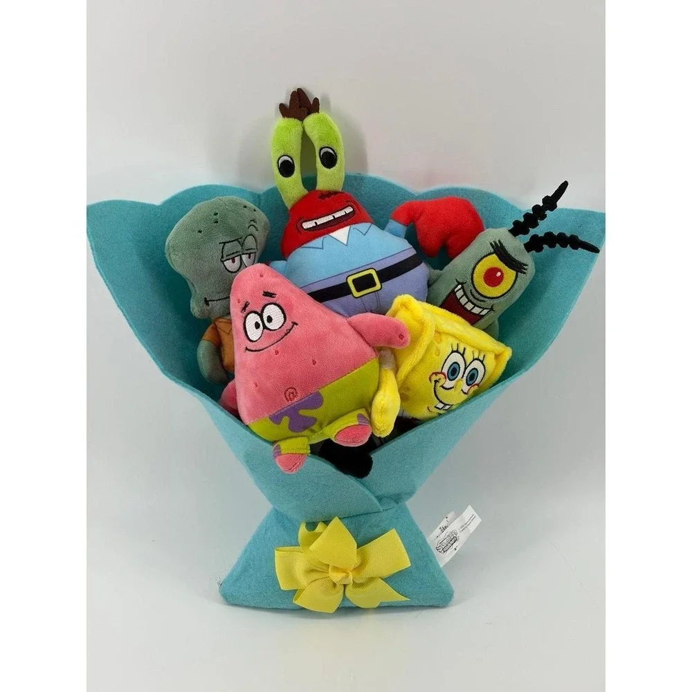 SpongeBob SquarePants Plush Bouquet Set of 5 Plush Characters, Pre-Owned